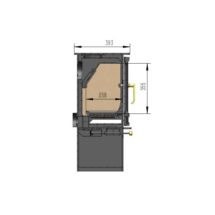 Elk Brass With Stand - 5kw Defra Approved Multi-fuel Stove diagram